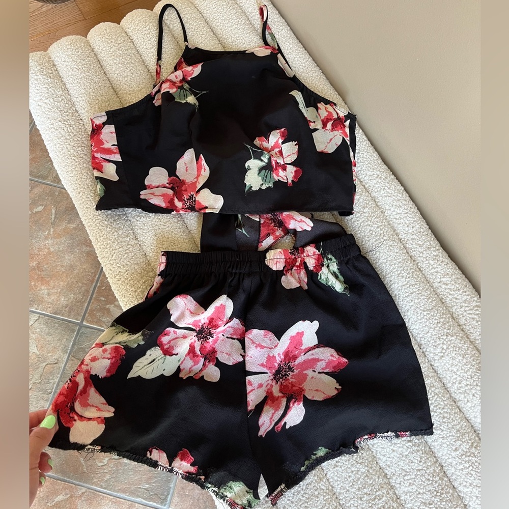 Two piece floral outfit